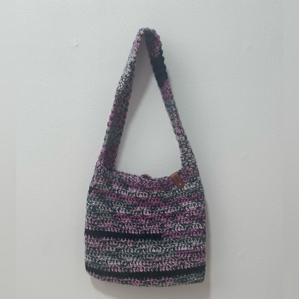 Crochet multicolored shoulder bag